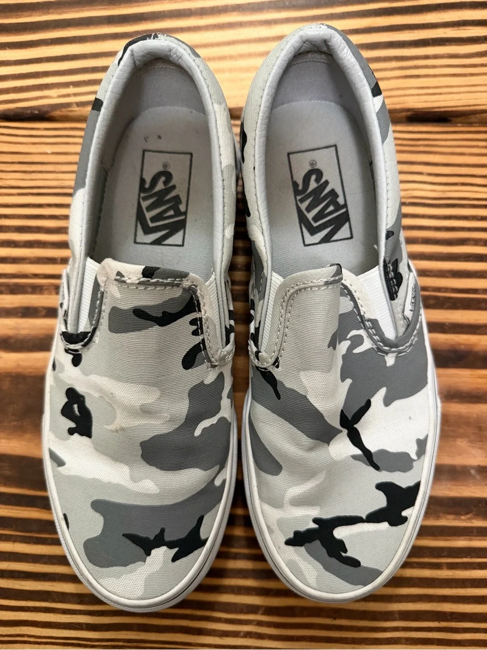 Vans Slip-On Sneakers — Gray Black Camo